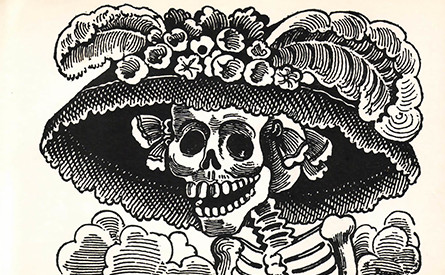 Day of the Dead skeleton drawing